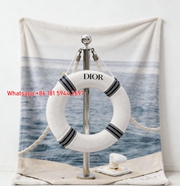 Elegant Dior Beach Pier Flannel Fleece Blanket D086